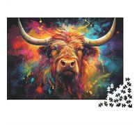 Colorful Bull Art Colourful Bull & Bear Double Art 1000 Pcs Jigsaws for Adults The Impossible Challenge Brain Development 52x38cm/1000pcs