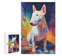 Colorful Bull Terrier Painting Puzzle 1000 Pièces Educa Jouet en Bois Cadeau Unique Décoration Intérieure Jeu Éducatif Challenge Toy Adultes Et Enfants À Partir De 14 Ans 1000 PCS
