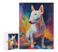 Colorful Bull Terrier Painting Puzzle 1000 Pièces Educa Jouet en Bois Cadeau Unique Décoration Intérieure Jeu Éducatif Challenge Toy Adultes Et Enfants À Partir De 14 Ans 500 PCS