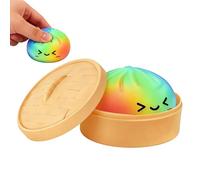 Colorful Bun Stress Ball, Squeeze Dough Toy, Soft Cute Fidget with Gentle Grip, Lightweight Texture with Easy Hold, Fun Game for Adults Kids Party Favors Easter Basket Classroom Home Office Travelers