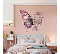 Colorful Butterfly Quotes Wall Stickers Mental Health Inspirational Quotes Vinyl Wall Stickers For Kids Classroom Bedroom
