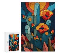 Colorful Cactus Garden Artwork Puzzle 300 Pièces Educa Jouet en Bois Cadeau Unique Décoration Intérieure Jeu Éducatif Challenge Toy Adultes Et Enfants À Partir De 14 Ans 300 PCS