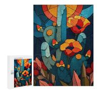 Colorful Cactus Garden Artwork Puzzle 500 Pièces Educa Jouet en Bois Cadeau Unique Décoration Intérieure Jeu Éducatif Challenge Toy Adultes Et Enfants À Partir De 14 Ans 500 PCS