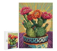 Colorful Cactus with Blooms Puzzle 1000 Pièces Educa Jouet en Bois Cadeau Unique Décoration Intérieure Jeu Éducatif Challenge Toy Adultes Et Enfants À Partir De 14 Ans 500 PCS