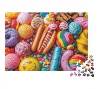 Colorful Candy Collection 100% Recycled Cardboard Colorful Snack Art 1000 Piece Adult Jigsaws for Adults & Kids Brain Development 38x26cm/1000pcs
