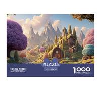Colorful Cartoon Illustration 1000 Pièces Puzzles Urban Hobbit Village Soulage Le Stress Puzzle pour Adultes Et Enfants Jeu De Défi Difficile 52x38cm/1000pcs