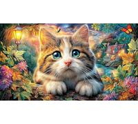 Colorful-Cat-Drinking-Water-in-Psychedelic-Art Puzzle pour Adultes 1000 pièces Papier recyclé Jeu Familial Amusant & Stimulant Jeu éducatif détente Beau Puzzle de décoration 70x50/1000 pièces