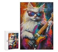 Colorful Cat Guitar Painting -1 Puzzle 1000 Pièces Educa Jouet en Bois Cadeau Unique Décoration Intérieure Jeu Éducatif Challenge Toy Adultes Et Enfants À Partir De 14 Ans 300 PCS