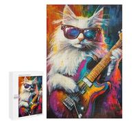 Colorful Cat Guitar Painting -1 Puzzle 1000 Pièces Educa Jouet en Bois Cadeau Unique Décoration Intérieure Jeu Éducatif Challenge Toy Adultes Et Enfants À Partir De 14 Ans 1000 PCS