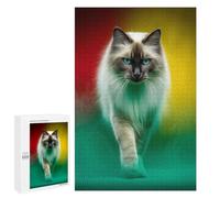 Colorful Cat Portrait -6 Puzzle 1000 Pièces Educa Jouet en Bois Cadeau Unique Décoration Intérieure Jeu Éducatif Challenge Toy Adultes Et Enfants À Partir De 14 Ans 1000 PCS