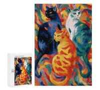 Colorful Cats Abstract Painting Puzzle 1000 Pièces Educa Jouet en Bois Cadeau Unique Décoration Intérieure Jeu Éducatif Challenge Toy Adultes Et Enfants À Partir De 14 Ans 300 PCS