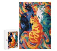 Colorful Cats Abstract Painting Puzzle 1000 Pièces Educa Jouet en Bois Cadeau Unique Décoration Intérieure Jeu Éducatif Challenge Toy Adultes Et Enfants À Partir De 14 Ans 1000 PCS