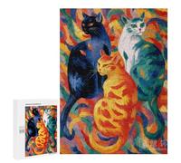 Colorful Cats Abstract Painting Puzzle 1000 Pièces Educa Jouet en Bois Cadeau Unique Décoration Intérieure Jeu Éducatif Challenge Toy Adultes Et Enfants À Partir De 14 Ans 500 PCS