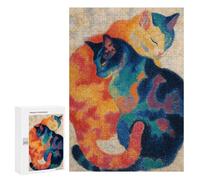 Colorful Cats Art Print Puzzle 1000 Pièces Educa Jouet en Bois Cadeau Unique Décoration Intérieure Jeu Éducatif Challenge Toy Adultes Et Enfants À Partir De 14 Ans 300 PCS