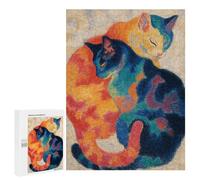 Colorful Cats Art Print Puzzle 1000 Pièces Educa Jouet en Bois Cadeau Unique Décoration Intérieure Jeu Éducatif Challenge Toy Adultes Et Enfants À Partir De 14 Ans 500 PCS