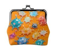Colorful Cell Bodies Petit porte-monnaie rectangulaire pour femme avec serrure à baiser, format de poche, mini porte-monnaie pour femme