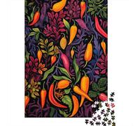 Colorful Chili Pepper Pattern Plaque Métallique Vintage 52x38cm/1000pcs pour Le Coin Bar, Décoration Murale pour Un Espace Récemment Aménagé