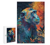 Colorful Chimpanzee Portrait Art Print-1 Puzzle 1000 Pièces Educa Jouet en Bois Cadeau Unique Décoration Intérieure Jeu Éducatif Challenge Toy Adultes Et Enfants À Partir De 14 Ans 1000 PCS