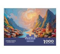 Colorful Chinese Architecture 1000 Pièces Carton Premium Coffret De Puzzles Chinese Architecture Stimulant Et Éducatif Jeu Créatif Puzzles As Birthday Gifts 70x50cm/1000pcs