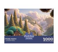 Colorful Chinese-Style Illustration 1000 Pcs Carton Extra-épais Coffret De Puzzles Whimsical Alpine Cottage Stimulant Et Éducatif Jeu Créatif Puzzles As Birthday Gifts 38x26cm/1000pcs