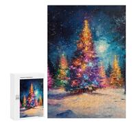 Colorful Christmas Tree Night Scene -1 Puzzle 1000 Pièces Educa Jouet en Bois Cadeau Unique Décoration Intérieure Jeu Éducatif Challenge Toy Adultes Et Enfants À Partir De 14 Ans 300 PCS