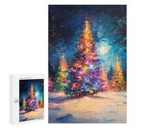 Colorful Christmas Tree Night Scene -1 Puzzle 1000 Pièces Educa Jouet en Bois Cadeau Unique Décoration Intérieure Jeu Éducatif Challenge Toy Adultes Et Enfants À Partir De 14 Ans 1000 PCS
