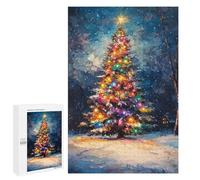 Colorful Christmas Tree Night Scene Puzzle 1000 Pièces Educa Jouet en Bois Cadeau Unique Décoration Intérieure Jeu Éducatif Challenge Toy Adultes Et Enfants À Partir De 14 Ans 1000 PCS
