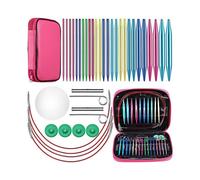 Colorful Circular Knitting Needle Kit with 13 Pairs Multifunctional Knitted Crochet Sewing Accessory
