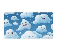 Colorful Clouds-1767 Tapis de cuisine de luxe pour sol, lavable en machine et imperméable, séchage rapide et antidérapant avec design rétro vintage