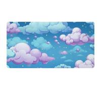 Colorful Clouds-1777 Tapis de couloir de cuisine rembourré, résistant aux taches, facile à nettoyer, pour maison, évier, bureau, 40 x 75 cm