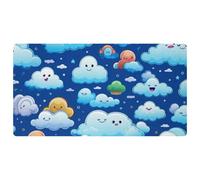 Colorful Clouds-1782 Tapis de cuisine de luxe pour sol, lavable en machine et imperméable, séchage rapide et antidérapant avec design rétro vintage