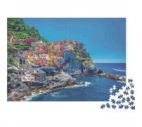 Colorful Coastal Village Colourful Butterfly on Petals 1000 Pieces Jigsaw for Adults The Impossible Challenge Brain Development 38x26cm/1000pcs