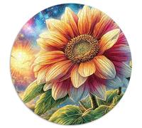 Colorful Cottage Surrounded by Sunflowers_4 1000 Pièces Puzzle Circulaire Puzzle Adulte pour Enfants Jeux De Défi Uniques Jeu D'Intelligence Cadeaux 1000pcs (67.5x67.5cm)