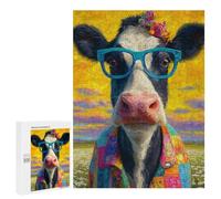 Colorful Cow in Field Puzzle 1000 Pièces Educa Jouet en Bois Cadeau Unique Décoration Intérieure Jeu Éducatif Challenge Toy Adultes Et Enfants À Partir De 14 Ans 500 PCS