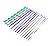 Colorful Crochet Hooks Aluminum Knitting Needles Set Soft Grip Ergonomic Handles for Scarves Socks Baby Blankets 14Pcs Alumina Lightweight Kit
