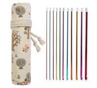 Colorful Crochet Hooks, Long Knitting Tools, 12 Piece Crochet Set with Soft Grip, Beginner Friendly Crochets Hooks, Yarn Thread Tools with Design, Crochets Hook Set for Women and Home Crafts