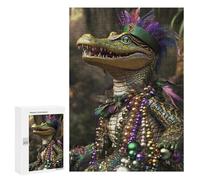 Colorful Crocodile in Festive Attire Puzzle 1000 Pièces Educa Jouet en Bois Cadeau Unique Décoration Intérieure Jeu Éducatif Challenge Toy Adultes Et Enfants À Partir De 14 Ans 300 PCS
