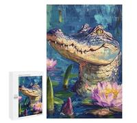 Colorful Crocodile in Pond Puzzle 1000 Pièces Educa Jouet en Bois Cadeau Unique Décoration Intérieure Jeu Éducatif Challenge Toy Adultes Et Enfants À Partir De 14 Ans 1000 PCS