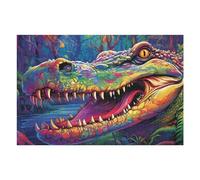 Colorful Crocodile in The Jungle Puzzles pour Adultes Jeux Relaxants Défi Difficile Cadeaux De Noël Et d'anniversaire 75x50cm/1000pcs