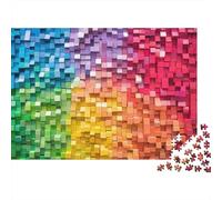 Colorful Cube Wall Colourful Mountain View at Dawn 1000 Pieces Jigsaws Adults The Impossible Challenge Home Activity 38x26cm/1000pcs