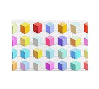 Colorful Cubes Puzzle en bois pour adulte 1000 pièces pour un festin visuel parfait! 1000pcs