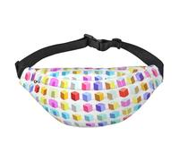 Colorful Cubes Sac banane pour garçon, grand sac banane de voyage tendance pour le sport, la course, le cyclisme, les voyages, la pêche, noir, taille unique