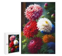 Colorful Dahlia Bouquet Puzzle pour Adultes, 1000 PCS - Activité sans Écran; pour Les Couples, Amis Et Familles