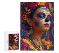 Colorful Day of The Dead Portrait Puzzle 1000 Pièces Educa Jouet en Bois Cadeau Unique Décoration Intérieure Jeu Éducatif Challenge Toy Adultes Et Enfants À Partir De 14 Ans 300 PCS
