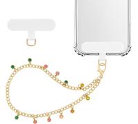 Colorful Diamond Phone Bracelet,Universal Phone Cord With Attachment Tab,Removable Hands Free Mobile Phone Bracelet Strap For Iphone,Most Smartphones,Gold