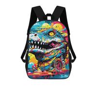Colorful Dinosaur Art Print -1 Sacs À Dos Imprimés En 3D Pour Enfants 17inch Sacs À Dos Tendance Et Décontractés Pour La Journée, Sacs De Voyage, Sacs À Dos D'extérieur Pour Garçons Et Filles