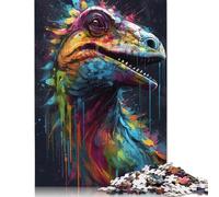 Colorful Dinosaur Puzzle 1000 Pièces Cadeau Unique Jeu Éducatif Challenge Toy À De Qualité Supérieure Peinture Art pour Adultes Et Enfants À Partir De 12 Ans 1000pcs (75x50cm)