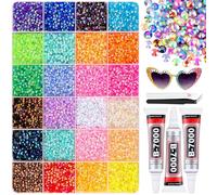 Colorful DIY Resin Rhinestone Kit, 32000 Pcs Multicolor Bedazzler Kit with Rhinestone, 3-5mm Gems for Bedazzling Kits, Include Storage Box Tool, Bedazzle Kits for Nail, Diamond Art, Clothes (4MM,24)