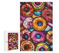 Colorful Donut Stained Glass Art Puzzle 1000 Pièces Educa Jouet en Bois Cadeau Unique Décoration Intérieure Jeu Éducatif Challenge Toy Adultes Et Enfants À Partir De 14 Ans 1000 PCS