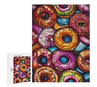 Colorful Donut Stained Glass Art Puzzle 500 Pièces Educa Jouet en Bois Cadeau Unique Décoration Intérieure Jeu Éducatif Challenge Toy Adultes Et Enfants À Partir De 14 Ans 500 PCS